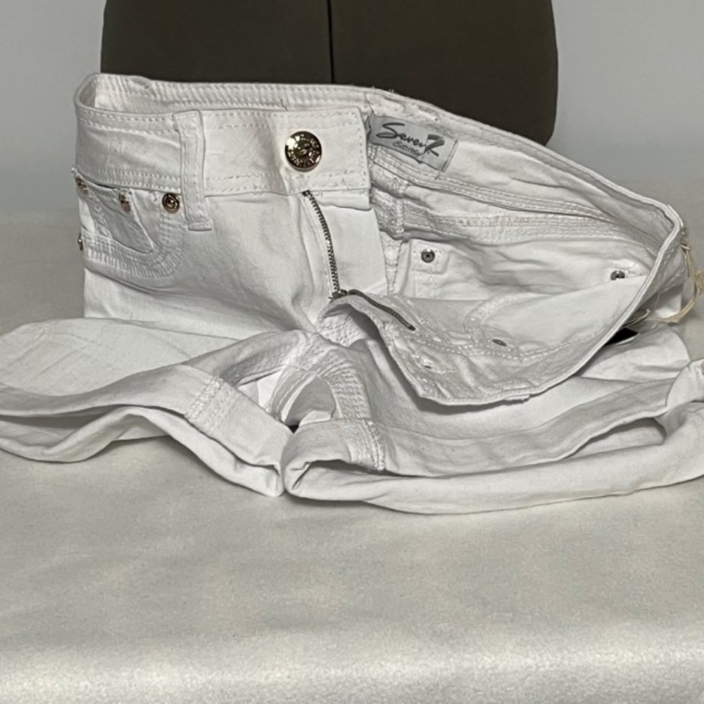SEVEN7 White Jeans Shorts Size 8 NWT - Picture 12 of 12